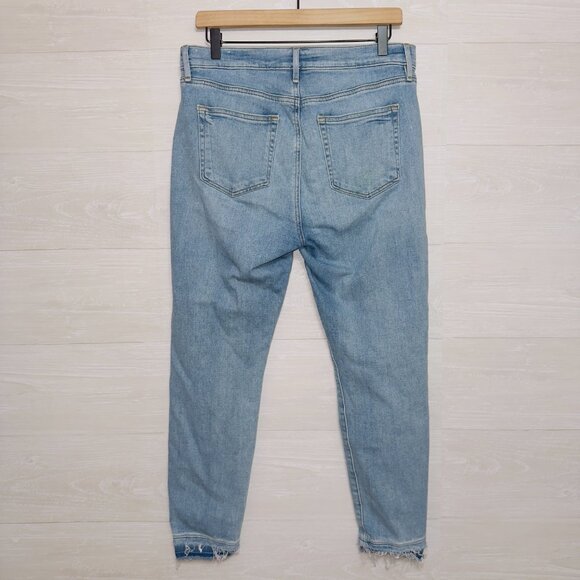 Loft Women's Size 10/30 Light Wash Mid Rise Skinny Crop Raw Hem Jeans - Picture 7 of 7